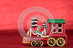 Christmas ornaments on  background, close-up Christmas Toys