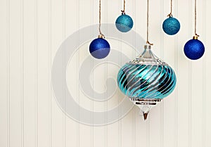 Christmas Ornaments On BeadBoard