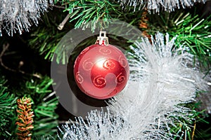 Christmas ornaments, bells, stars, balls, Christmas wreaths tabs, tree, holiday, new year, decorations for Christmas trees in the