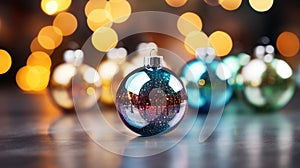 Christmas Ornaments bokeh Defocused background