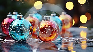 Christmas Ornaments bokeh Defocused background