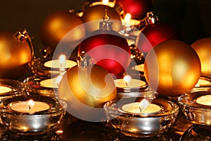 Christmas ornaments, candles