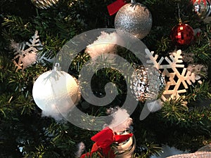Christmas Ornaments on Christmas Tree