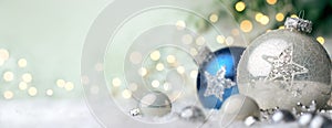 Christmas ornaments with copyspace