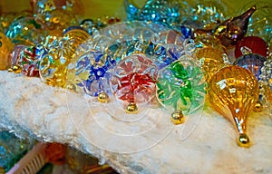 Christmas ornaments of Egyptian glass in shop of Souk Khan El Khalili, Cairo, Egypt photo