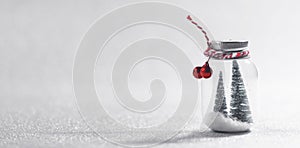 Christmas ornaments of glass jar