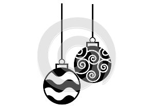 Christmas ornaments icon full resizable editable vector