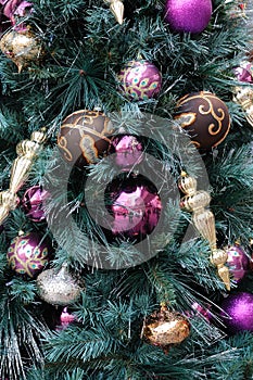 Christmas ornaments on tree