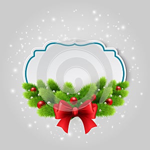 Christmas paper card. Winter background Vector