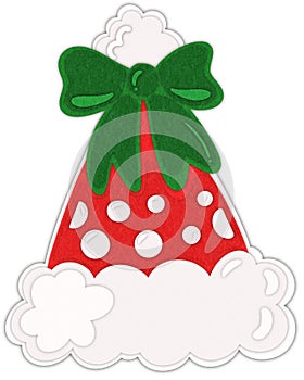 christmas hat paper cut illustration