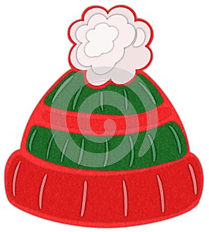 christmas hat paper cut illustration