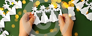 Christmas papercraft garland to decorate room at home for New Year 2-22, Merry Christmas. Step by step instructions. DIY winter