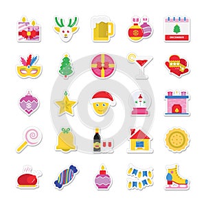 Christmas, Party and Celebration Colored Vector Icons 2