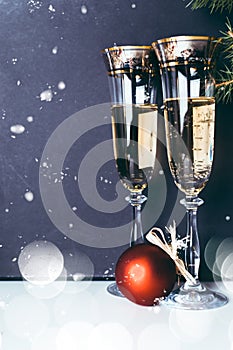 Christmas party champagne glasses