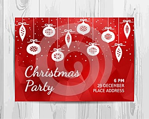 Christmas party invitation card. Christmas party flyer.