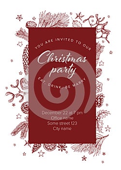 Christmas party invitation template