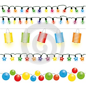 Christmas and party lights vector