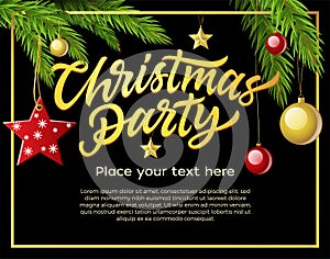 Christmas party - modern vector illustration with place for text