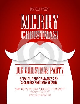 Christmas party poster. Vector illustration