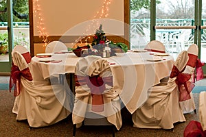 Christmas party table setting