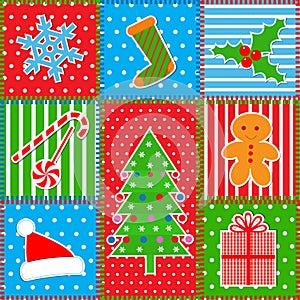 Christmas patchwork background