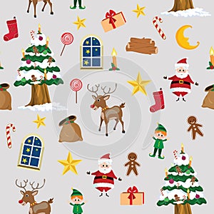 Merry Christmas pattern vector set