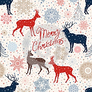 Christmas pattern. Merry Christmas snow background.