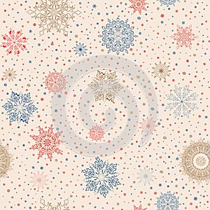 Christmas pattern. Merry Christmas snow background.
