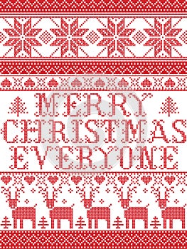 Christmas pattern Merry Christmas everyone carol seamless pattern inspired by Nordic culture festive winter in stitch