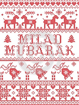 Christmas pattern Middle East Merry Chritmas Milad Mubarak seamless pattern inspired by Nordic culture festive winter in cr