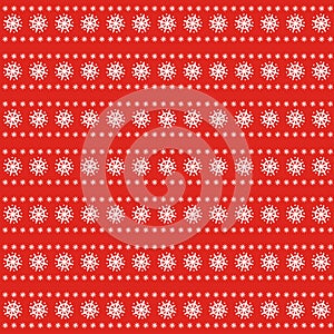 Christmas pattern on red background.