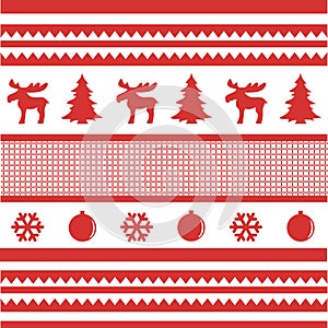 Christmas pattern in red and white