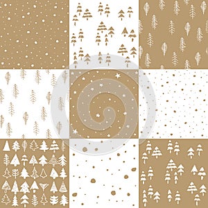 Christmas pattern set and vector illustration