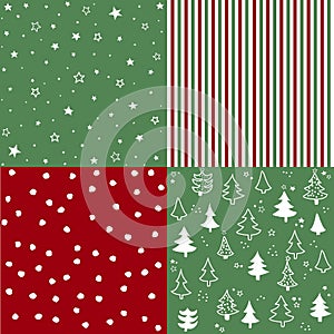 Christmas pattern set and vector illustration