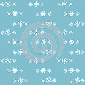 Christmas pattern with snowflakes on a blue background