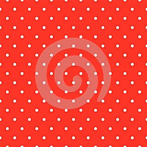 Christmas pattern. Xmas vector. New year seamless wrapping paper with white polka dot ornament. Holiday background