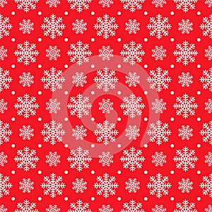Christmas pattern. Xmas vector. New year seamless wrapping paper with white snowflakes. Holiday geometric background