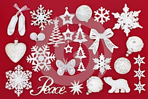 Christmas Peace Sign and Decorations