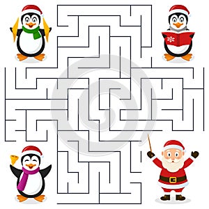 Christmas Penguins Maze for Kids