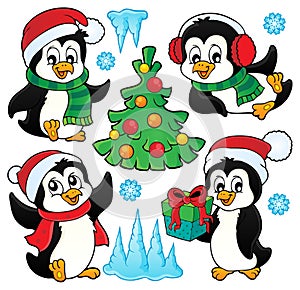 Christmas penguins thematic set 1