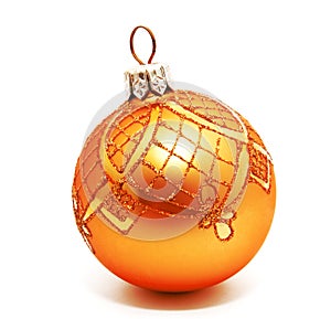 Christmas perfect decoration gold yellow ball  isolated