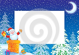 Christmas photo frame / border with Santa Claus