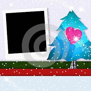 Christmas photo frame cute tree