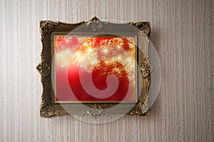 Christmas picture in grunge frame