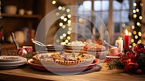 Christmas pie, holiday recipe and home baking, meal for cosy winter English country dinner in the cottage, homemade food