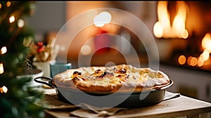 Christmas pie, holiday recipe and home baking, meal for cosy winter English country dinner in the cottage, homemade food