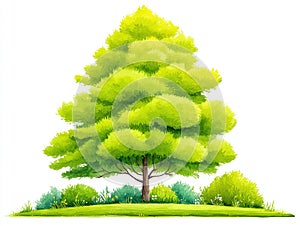 Christmas pine tree isolated on white