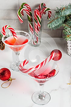 Christmas pink peppermint martini