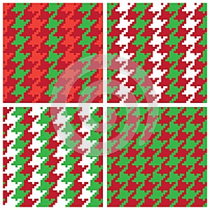 Christmas Pixel Houndstooth Patterns