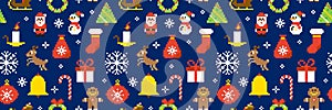 Christmas Pixel Seamless Pattern
